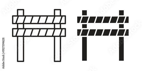 Roadblock icons. Line Illustration Vector Template. Clipart concept illustration