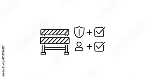 Construction Barrier Safety and User Approval Icons.