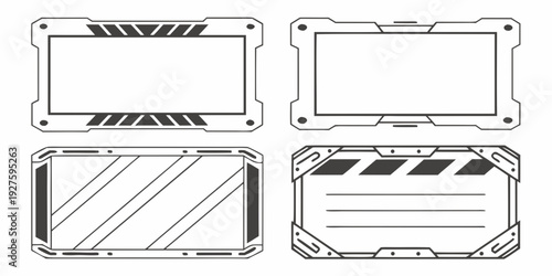 Photography Four distinct rectangular frames with unique design elements and patterns