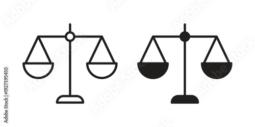 Scales icons. Line Illustration Vector Template. Clipart concept illustration