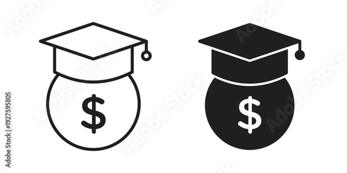 Scholarship icons. Line Illustration Vector Template. Clipart concept illustration