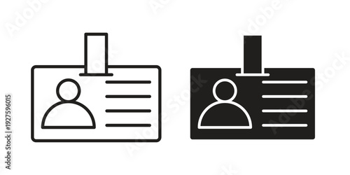 Security badge icons. Line Illustration Vector Template. Clipart concept illustration