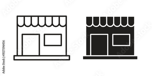 Shop icons. Line Illustration Vector Template. Clipart concept illustration