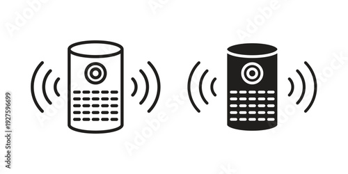 Smart speaker icons. Line Illustration Vector Template. Clipart concept illustration