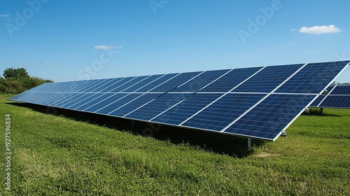 Sustainable Energy: Solar Panels in a Green Field