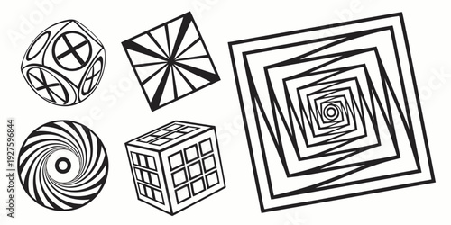 A collection of intricate geometric patterns and mandala designs showcasing symmetry and artistry Vector