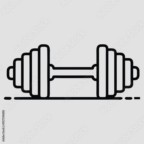 Line art illustration of dumbbells  for fitness