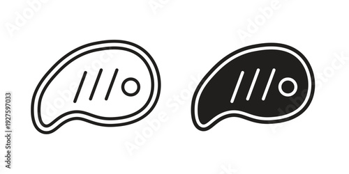 Steak icons. Line Illustration Vector Template. Clipart concept illustration