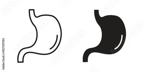 Stomach icons. Line Illustration Vector Template. Clipart concept illustration