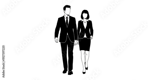 Man and Woman in Business Attire.