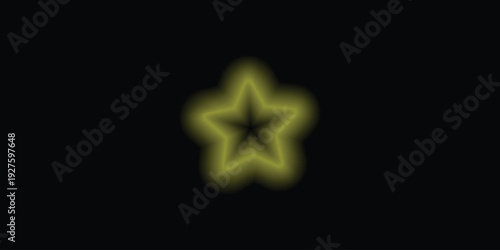 A glowing yellow star with a soft, blurred appearance on a dark background