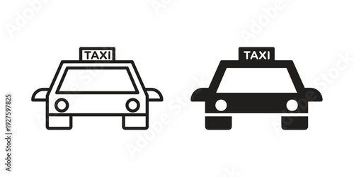 Taxi icons. Line Illustration Vector Template. Clipart concept illustration