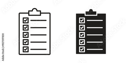 Task list icons. Line Illustration Vector Template. Clipart concept illustration