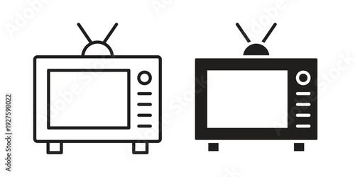 Television icons. Line Illustration Vector Template. Clipart concept illustration