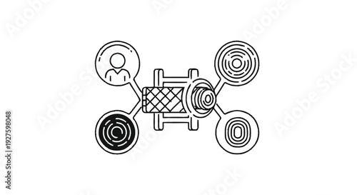 Conceptual illustration of a drone with multiple sensors and a human icon.