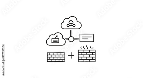 Cloud Network Security Firewall Protection Concept.
