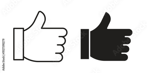 thumbs up icons. Line Illustration Vector Template. Clipart concept illustration