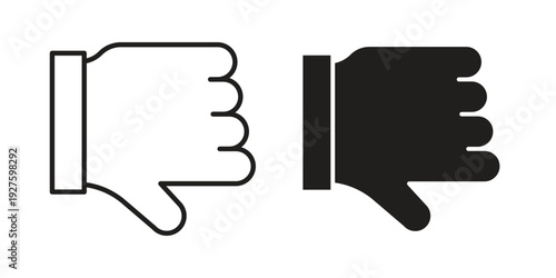 Thumbs down icons. Line Illustration Vector Template. Clipart concept illustration