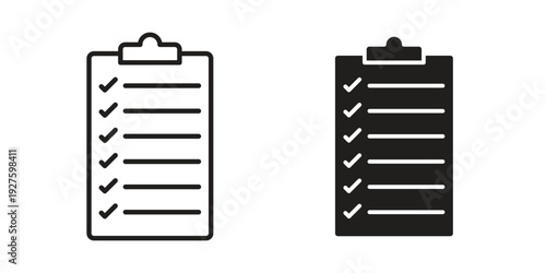 Todo list icons. Line Illustration Vector Template. Clipart concept illustration