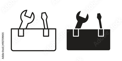 Toolbox icons. Line Illustration Vector Template. Clipart concept illustration