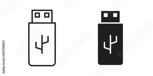 usb drive icons. Line Illustration Vector Template. Clipart concept illustration