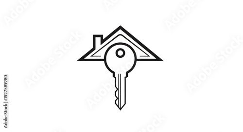 House key symbol representing home ownership, security, and real estate concept.