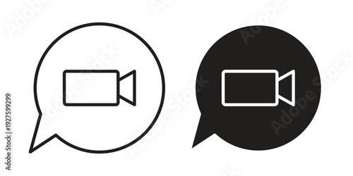 Video chat icons. Line Illustration Vector Template. Clipart concept illustration