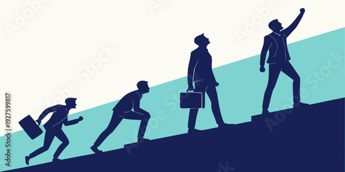 A visual representation of career progression and personal growth over time. Vector