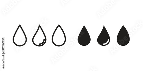 Water drop shape icons. Line Illustration Vector Template. Clipart concept illustration