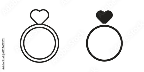 Wedding ring icons. Line Illustration Vector Template. Clipart concept illustration