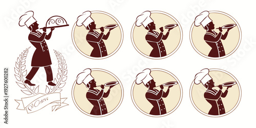 A series of cartoon illustrations depicting a person engaged in various activities Vector