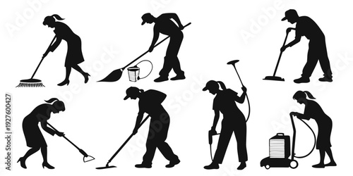 Illustration of various yoga poses performed by human figures Vector