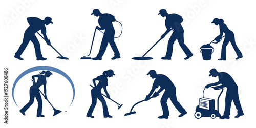 Illustration of various people engaged in different types of skiing activities Vector
