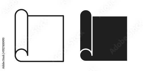 Yoga mat icons. Line Illustration Vector Template. Clipart concept illustration