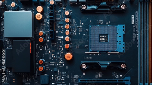 Close-up of Motherboard's Central Processing Unit