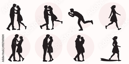 A diverse collection of people engaging in various physical activities and exercises Vector