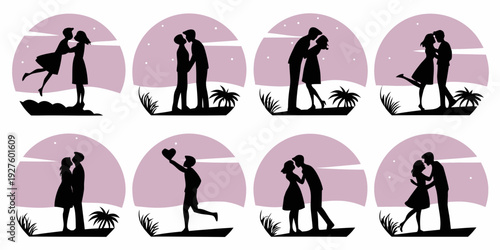 Diverse group of people in various poses and activities with different expressions Vector