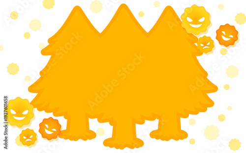 スギの木型のフレーム3_横