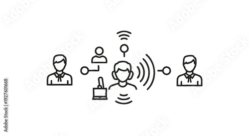 Communication Network Between People Using Technology.