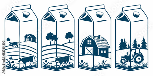 A serene village nestled in the mountains with a clear blue sky overhead. Vector