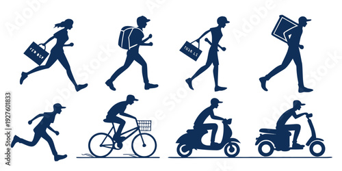 Diverse group of people and vehicles engaged in various outdoor activities Vector