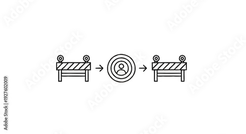 Conceptual illustration of a person navigating through obstacles.