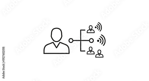 Communication Network Concept Icon Representing Connection and Interaction.