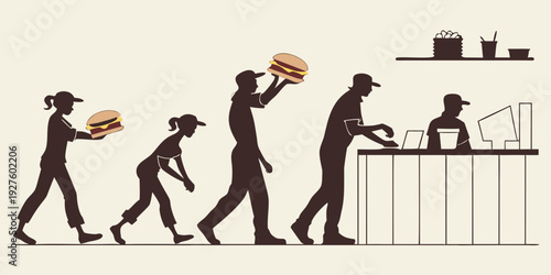 Illustration of a person's evolution from childhood to adulthood in a corporate environment Vector