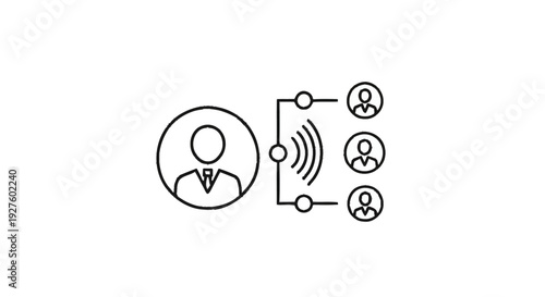 Communication Network Connecting One Person to Multiple Individuals.