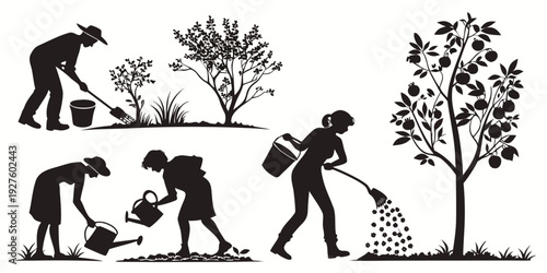 Evolution of human interaction with nature through various stages Vector