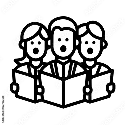 Minimalist choir choral singing vector icon