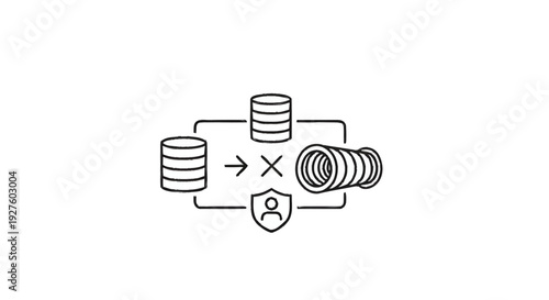 Data security and privacy protection concept icon.