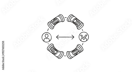 Conceptual illustration of social distancing and human connection.