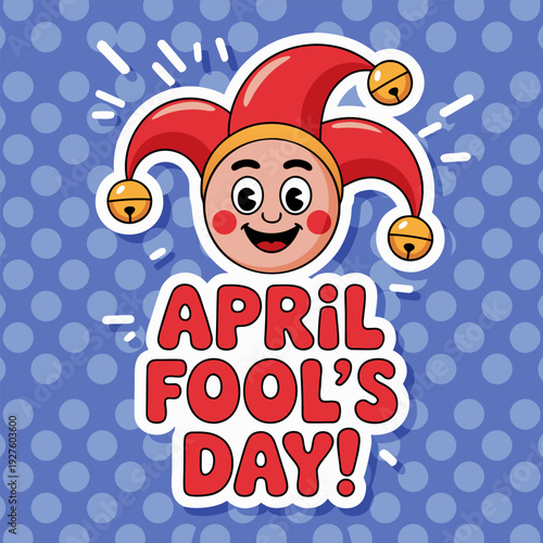 Bright April Fools Day celebration illustration with silly theme
